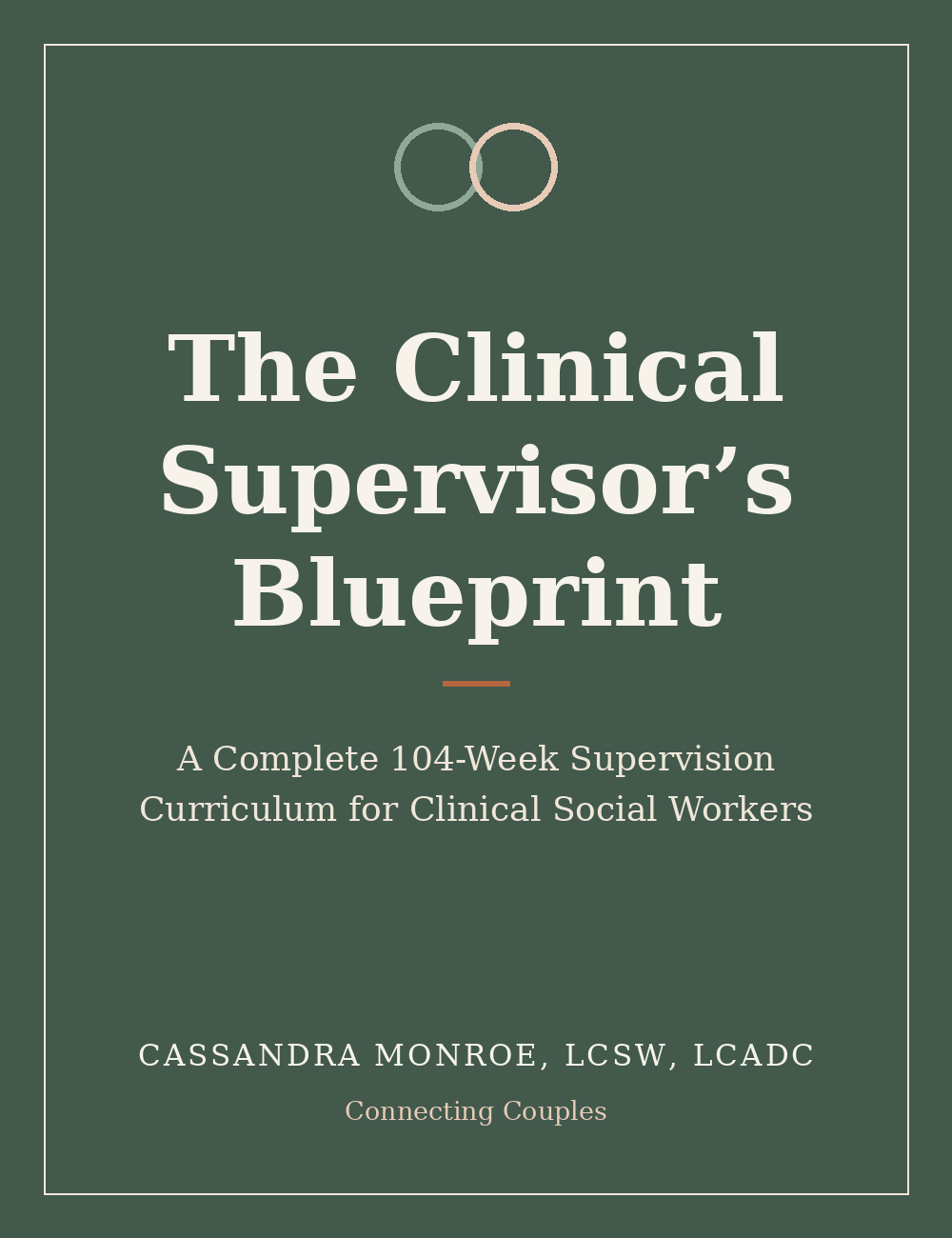 Cover of The Clinical Supervisor’s Blueprint, a 104-week supervision curriculum by Cassandra Monroe, LCSW, LCADC
